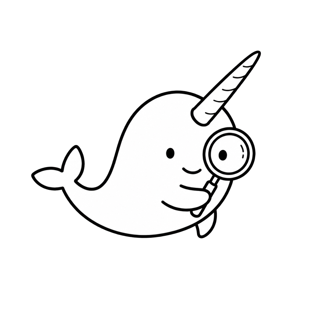 Narwhal mascot checking official economic data