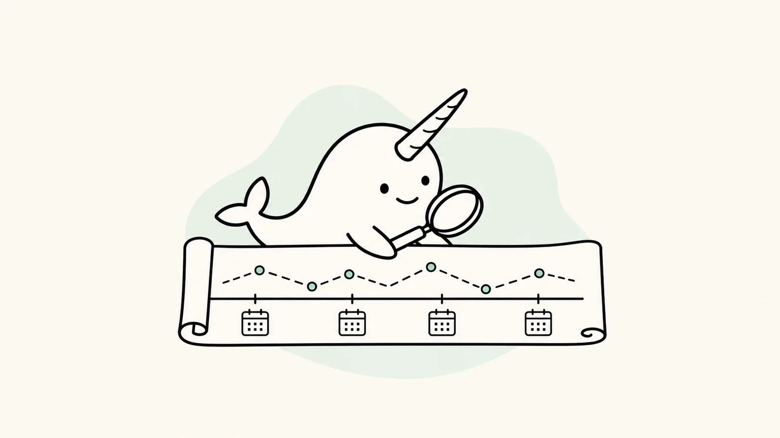Narwhal 吉祥物正在研究历史汇率观测时间线
