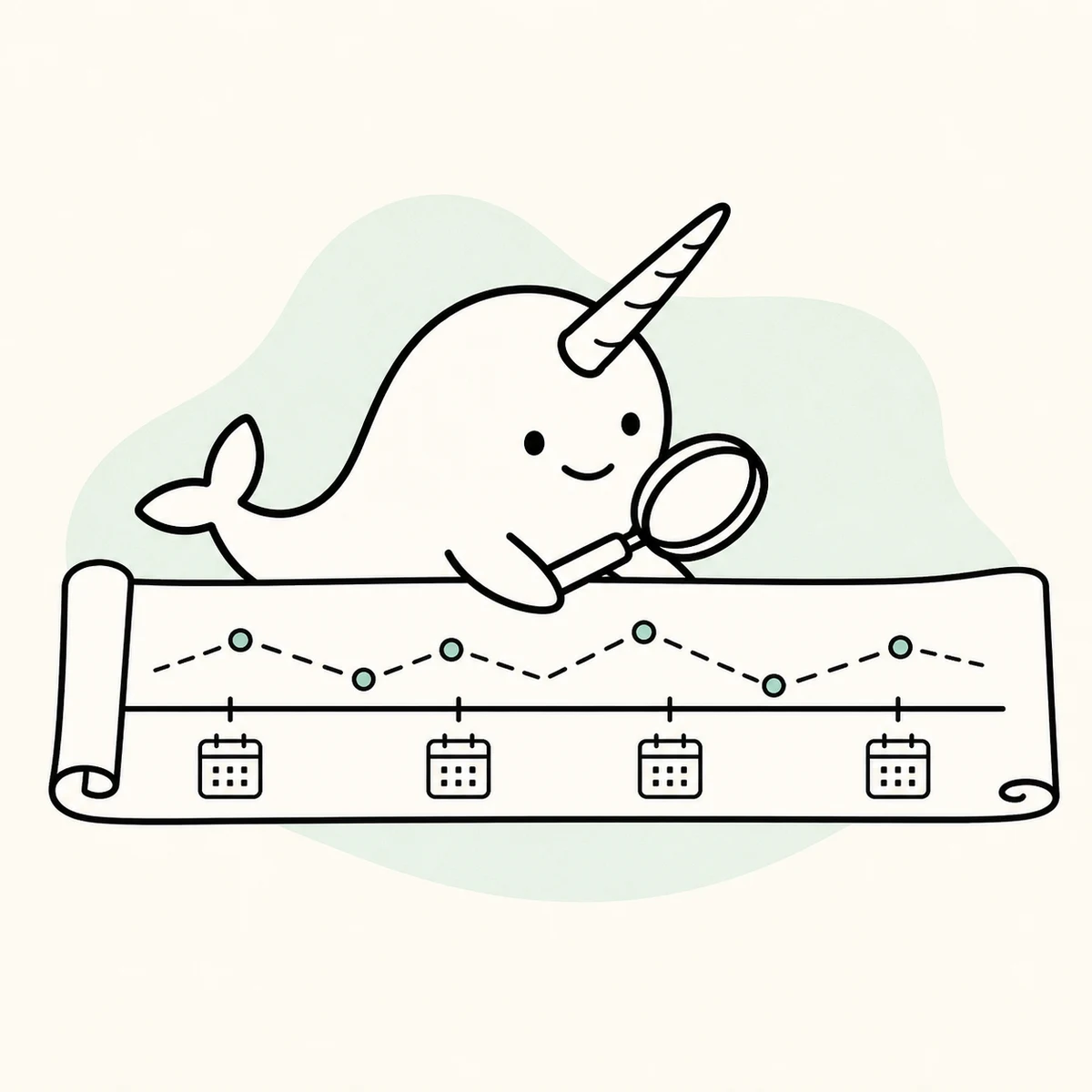 過去の為替レート観測値のタイムラインを調べる Narwhal マスコット